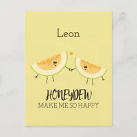 Melons You Make Me Happy Foodie Humour Fruit Pun Postcard