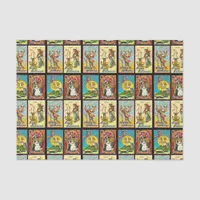 Vintage Halloween Witch Cat and Pumpkin Tissue Paper