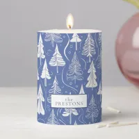 Blue Christmas Pattern#6 ID1009 Pillar Candle