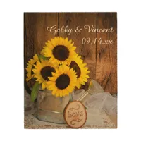Sunflowers and Garden Watering Can Barn Wedding Wood Wall Decor