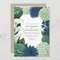 Coastal Juniper, Tidal Foam & Deep Reef Blue  Invitation
