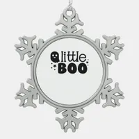 Lil Boo Halloween 2025 Snowflake Pewter Christmas Ornament
