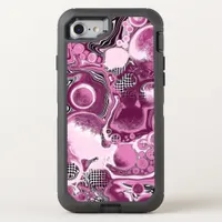 Pink, Magenta and Black Fluid Art Pour Painting   OtterBox Defender iPhone SE/8/7 Case