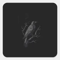 Crow, F-Caw-F Funny Bird Vintage Style Square Sticker
