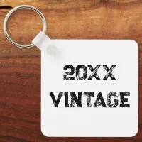 Vintage Any Year Humor Funny Grunge Typography Keychain