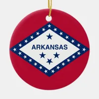 Arkansas State Flag Ceramic Ornament