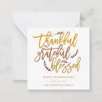 MINI Thankful Grateful Blessed Thanksgiving Card