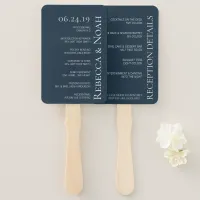 Simple Minimalist Elegant Understated Text Wedding Hand Fan