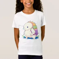 Back to School Axolotl Kawaii Cartoon T-Shirt