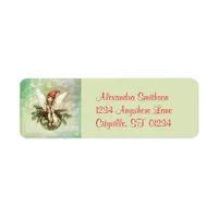 Cute Christmas Fairy on an Ornament Label