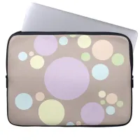 Pastel circles on a silk color background | laptop sleeve