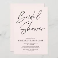 Modern Minimalist Blush Pink Bridal Shower Invitation