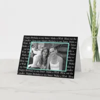 Personalized Photo Happy Birthday to my Sister Card