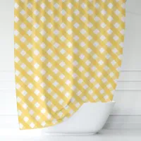 Sunny Yellow Gingham  Shower Curtain