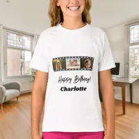 Photo collage film name birthday girl T-Shirt