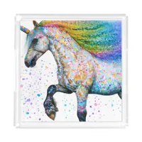 Colorful Appaloosa Unicorn Acrylic Tray
