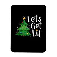 Let's Get Lit Christmas Tree Lights Funny Classic Magnet