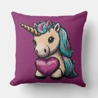 Cute Unicorn Throw Pillow