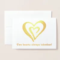 Two hearts together Valentine's Day Foil Card