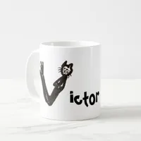 Mug - Cat Letter V with Name 