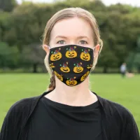 Halloween Pumpkin Candy Baskets Black Adult Cloth Face Mask