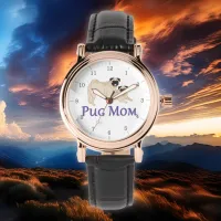 Pug Mom Pair Fawn Pugs Stylish Watch