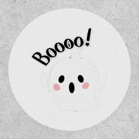 A Cute White Boo Creative Casual Patch