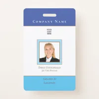 Employee Photo ID Name Logo Blue Gold Badge