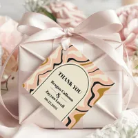 Retro Swirl Arch Pink Black Gold Wedding Thank You Favor Tags