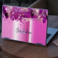 Pink Metallic Artistic Luxury Chic Modern Glam HP Laptop Skin