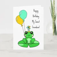 Happy Birthday Grandson | Cute Frog  Card