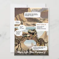 Graphic Novel Prehistoric Adventure Birthday Invitation