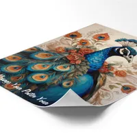 Majestic Splendor: The Boho Peacock Poster