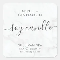 Elegant Marble Soy Candle Label