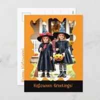 Orange Black Halloween Greetings Photo Postcards