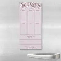 Magnetic Lavender Floral Meal Planner Pad