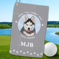 Best DOG DAD Ever Personalized Pet Photo Golf Towel