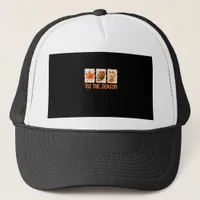 Tis The Season Football Halloween Thanksgiving  Trucker Hat