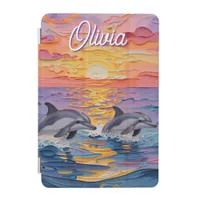 Impasto Dolphins and Ocean Waves   iPad Mini Cover