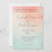 Peach Pastel Minimalist Romantic Wedding Invitation