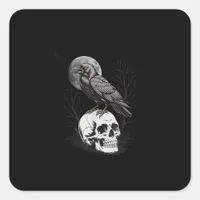 Crow, F-Caw-F Funny Bird Moon Gothic Adult Humor C Square Sticker