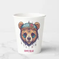 Hippie Bear I Paper Cups