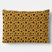 Pretty Sunflower Illustration All Over Print Large Accessory Pouch
