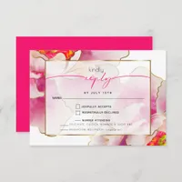 Bold Beautiful Scarlet Peony Meal Choice RSVP Card