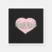Heart Butt Hug Skeleton Hands Classic Look Napkins