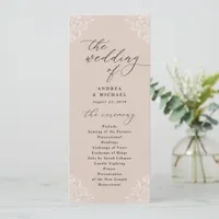 Elegant Champagne Tan Vintage Wedding Programs