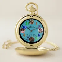 Mens birthday Family moments montage thoughtful Pocket Watch