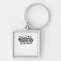 Retro Tis The Season Checkered Halloween Keychain
