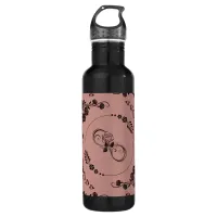 Simple Black Hearts, Floral, Infinity on Plum | Stainless Steel Water Bottle