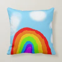 Custom Your Child's Art Rainbow Throw Pillow